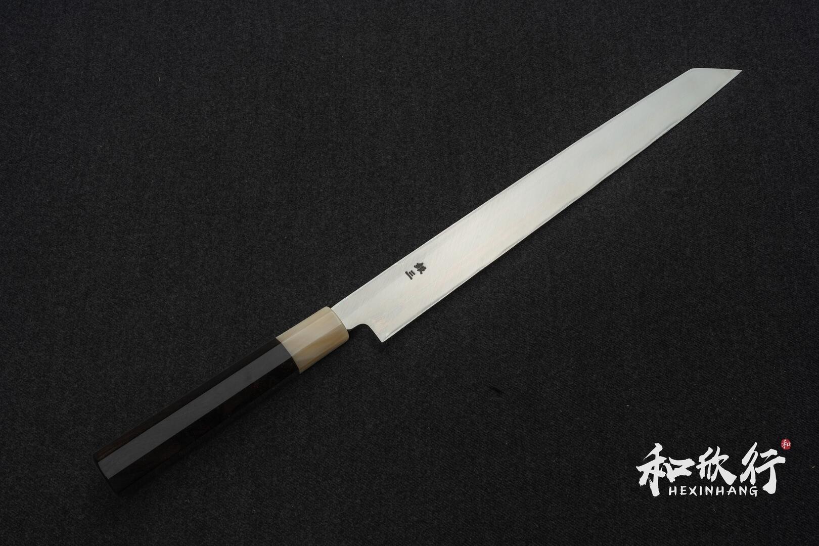 高橋楠Takahashikusu 一刀齋虎徹作銀三鋼本霞切付柳刃300mm｜左手用